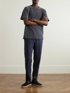 Altea - Martin Tapered Linen Drawstring Trousers - Blue