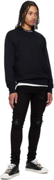 Versace Jeans Couture Black Logo Collar Sweatshirt
