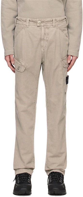 Photo: Stone Island Gray Garment-Dyed Cargo Pants