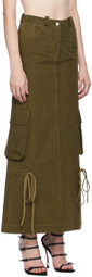 Lado Bokuchava Khaki Cargo Maxi Skirt