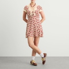 RIXO Women's Lacie Floral Mini Dress in Eva Floral Cream