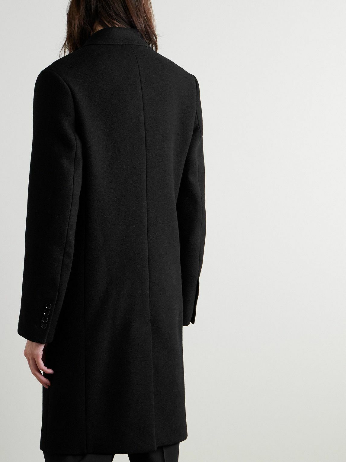 AMI PARIS - Double-Breasted Virgin Wool Coat - Black AMI