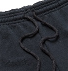 A.P.C. - Virgil Slim-Fit Tapered Logo-Print Loopback Cotton-Blend Jersey Sweatpants - Men - Navy