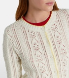 Velvet Daisy pointelle cotton-blend cardigan