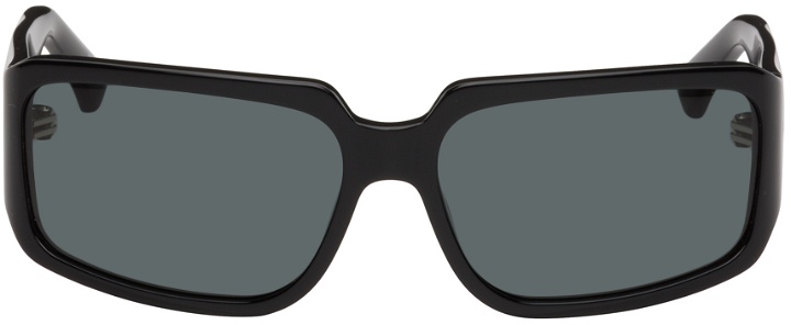 Photo: Dries Van Noten Black Rectangle Sunglasses