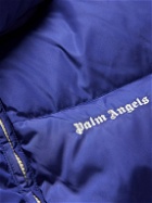 Palm Angels - Logo-Embroidered Striped Padded Quilted Shell Jacket - Blue