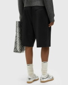 Ganni Calendered Wool Tailoring Wide Shorts Black Womens Casual Short