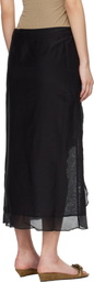 Isabel Marant Black Velina Crochet Cotton Silk Midi Skirt