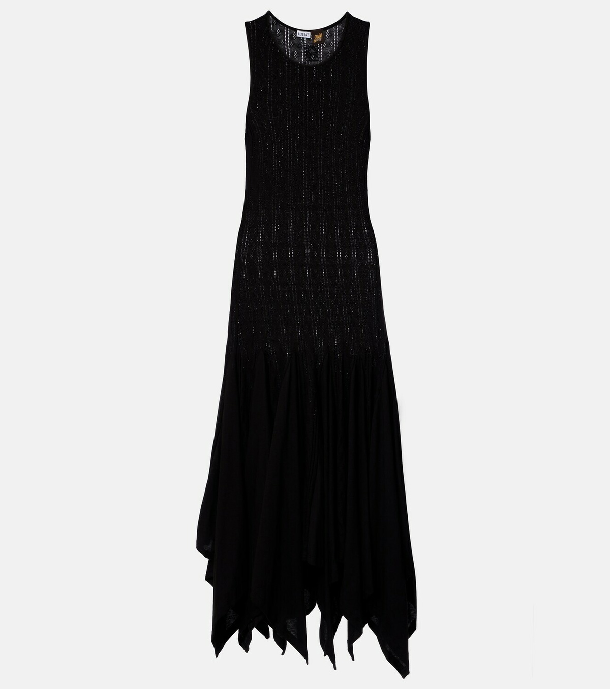 Loewe Paula's Ibiza pointelle cotton jersey maxi dress