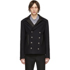 Balmain Navy Double Collar Peacoat