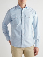 Sid Mashburn - Striped Cotton Oxford Western Shirt - Blue