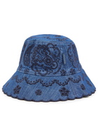 Zimmermann Embroidered Denim Bucket hat Blue