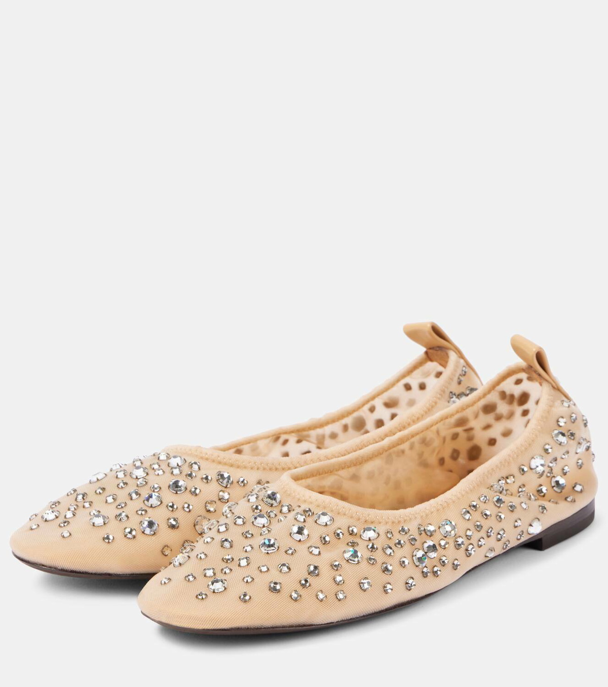 Tory Burch★CRYSTAL BALLET Tory Burch Crystal Embellished Ballerina Shoes | Neutrals
