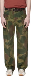 RRL Green Camo Poplin Field Cargo Pants