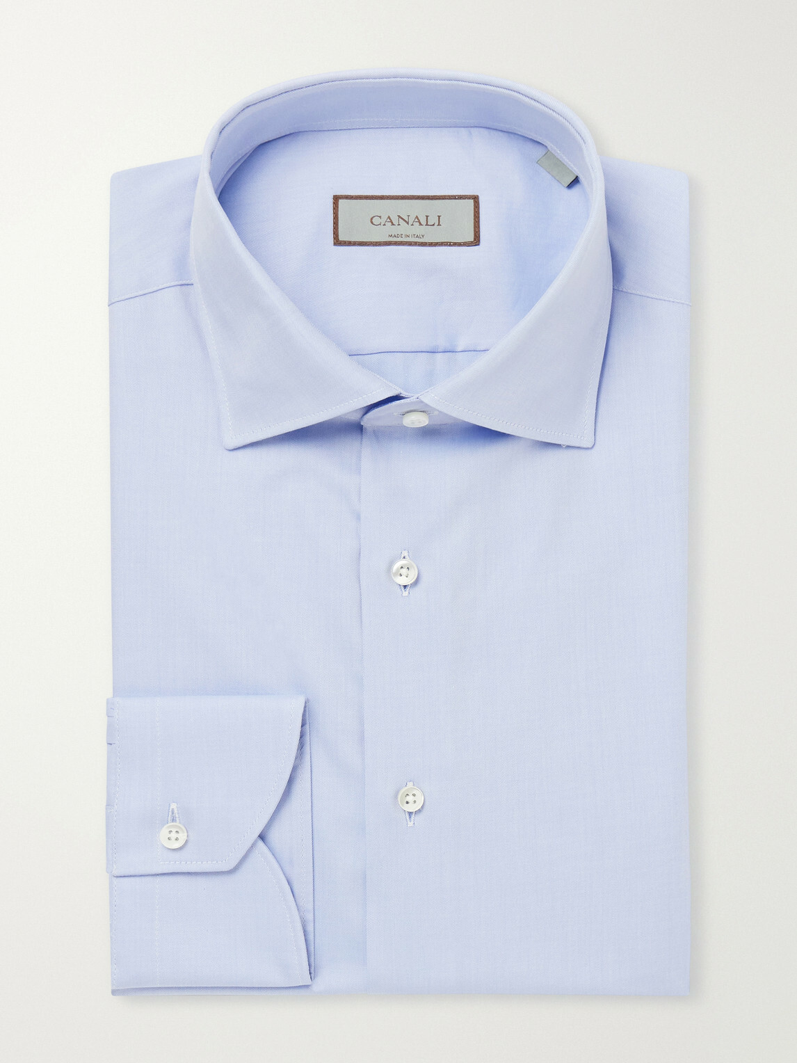 Canali - Impeccabile Cutaway-Collar Cotton-Poplin Shirt - Blue