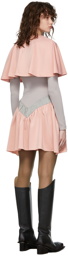 FIDAN NOVRUZOVA SSENSE Exclusive Grey & Pink Two-Piece Shaf Cape Dress