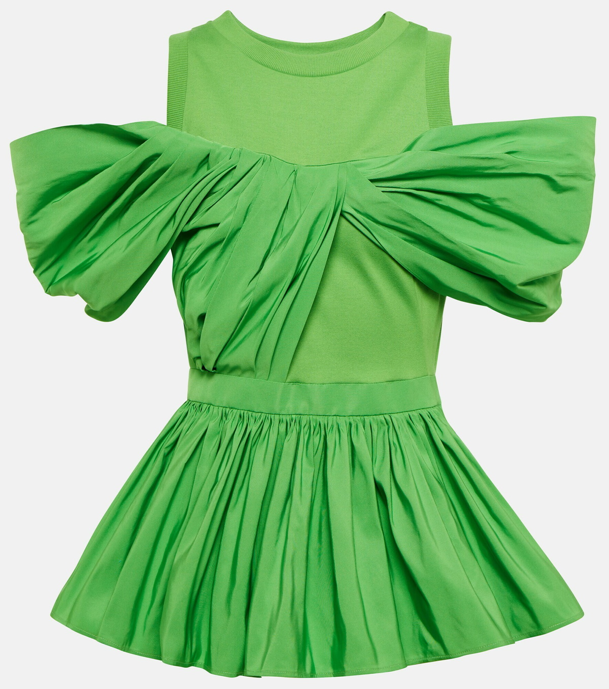 Alexander McQueen - Pleated peplum faille top Alexander McQueen Alexander McQueen - Pleated peplum faille top Alexander McQueen