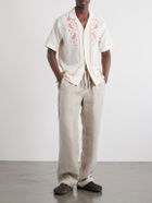 Orlebar Brown - Maitan Camp-Collar Embroidered Cotton Shirt - Neutrals
