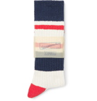 Anonymous Ism - Striped Ribbed Cotton-Blend Socks - Neutrals