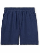Sunspel - Straight-Leg Linen Shorts - Blue