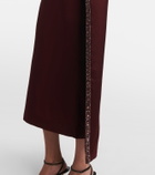 Roland Mouret Embellished caped satin crêpe midi dress
