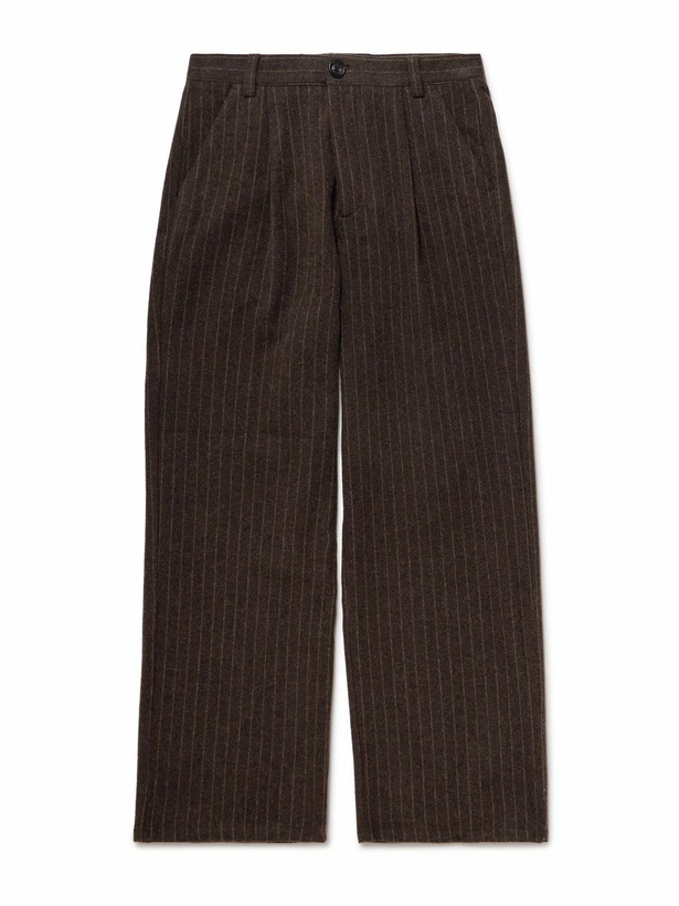 Photo: Oliver Spencer - Orsman Wide-Leg Cotton-Blend Trousers - Brown