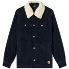 END. x A.P.C. Men's 'Coffee Club' Alenzo Velevt Cord Jacket in Marine