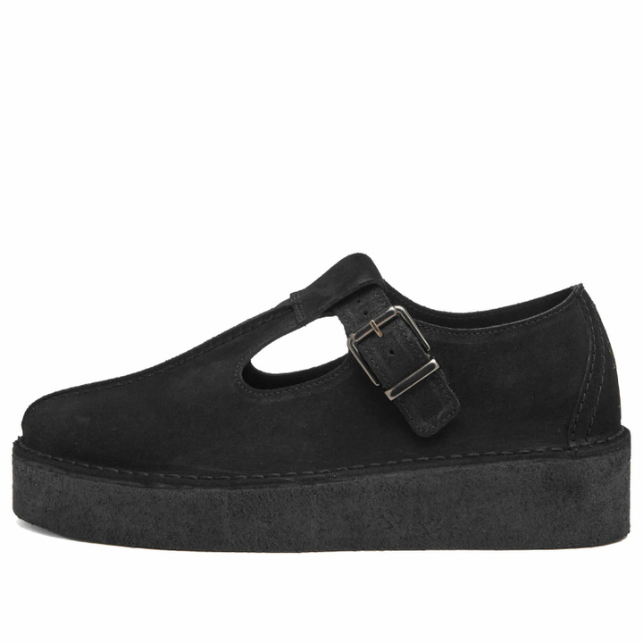 Photo: Clarks Originals Women's Trek Wedge T-Bar in Black Suede