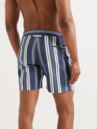 Orlebar Brown - Bulldog Mid-Length Striped Cotton-Blend Swim Shorts - Blue