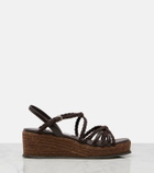 Jimmy Choo Nyra braided suede espadrille wedges