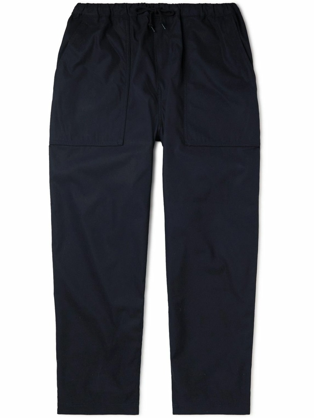 Photo: Comme des Garçons HOMME - Straight-Leg Cotton-Gabardine Drawstring Trousers - Blue