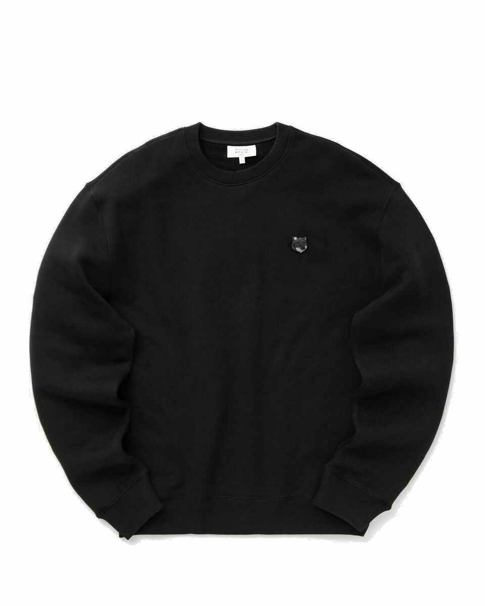Photo: Maison Kitsune Bold Fox Head Patch Comfort Sweatshirt Black - Mens - Sweatshirts