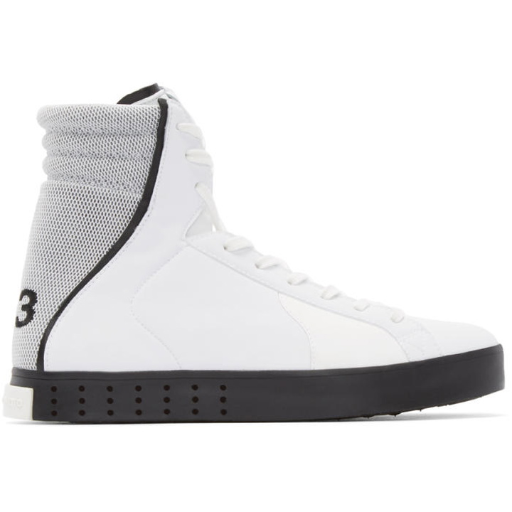 Photo: Y-3 White Mid LT High-Top Sneakers