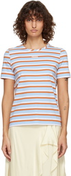 Marni Blue & Brown Striped Cotton T-shirt