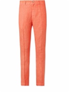 120% - Tapered Linen Trousers - Orange