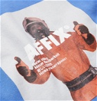 AFFIX - Printed Fleece-Back Cotton-Jersey Hoodie - Blue