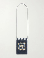 LOEWE - Paula's Ibiza Logo-Embroidered Leather-Trimmed Crocheted Raffia Bucket Bag