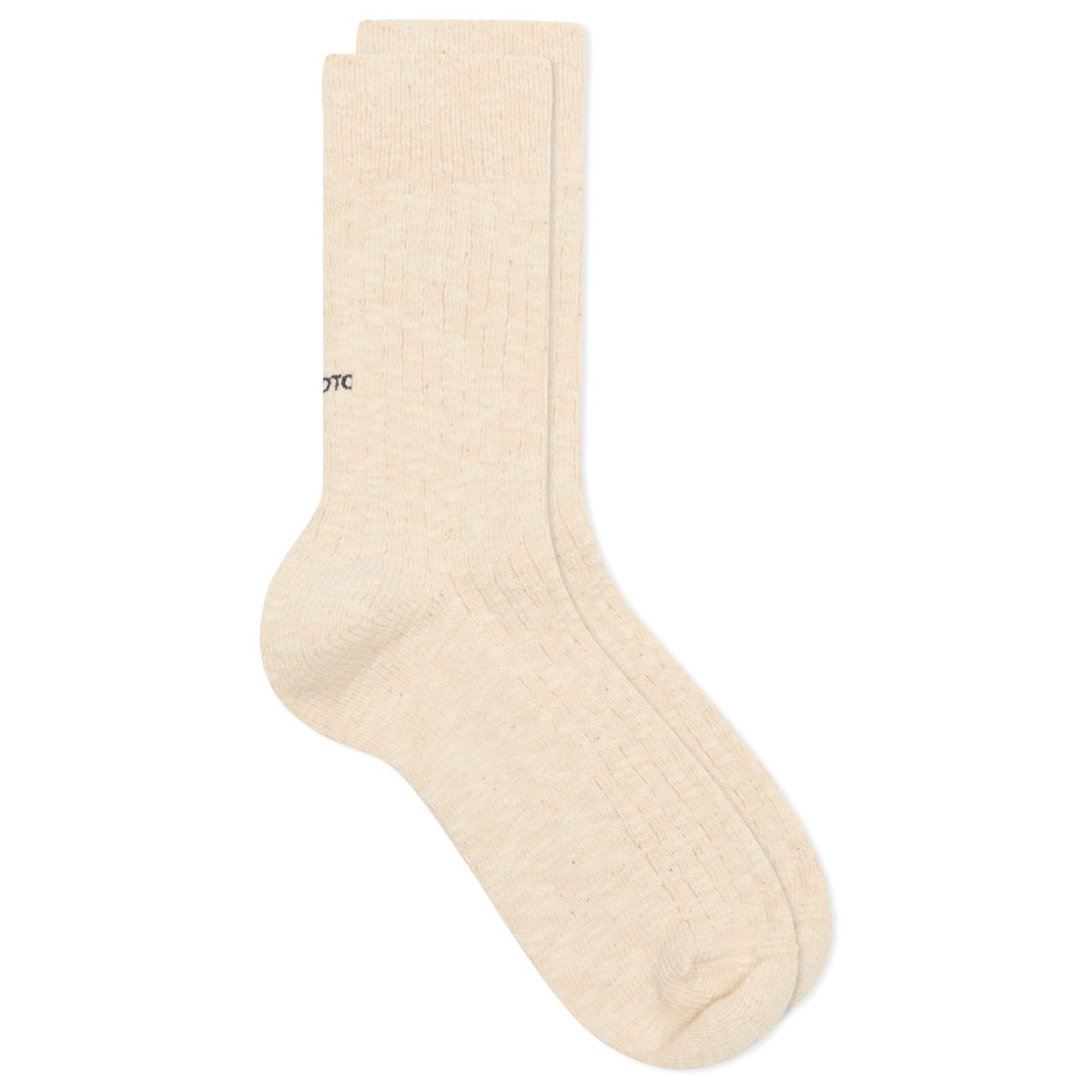 RoToTo Organic Cotton Slub Crew Sock in Ecru
