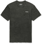 Neighborhood - Logo-Embroidered Mélange Cotton-Jersey T-Shirt - Black
