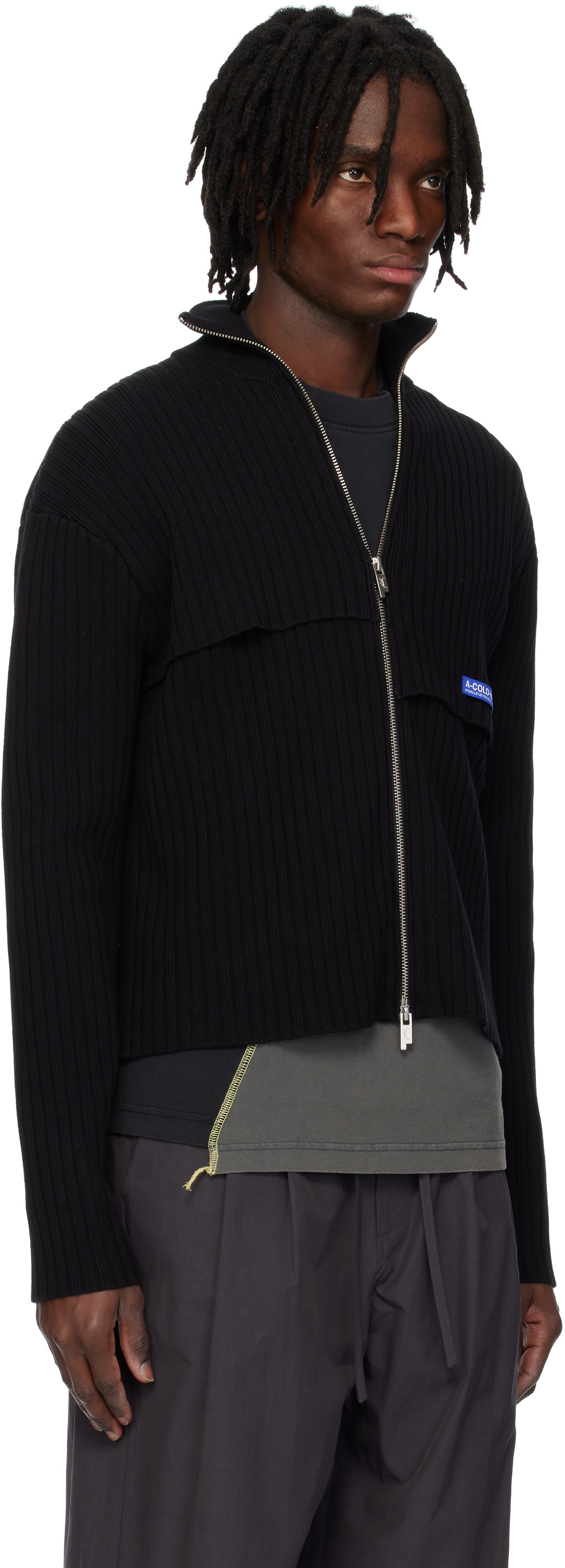 A-COLD-WALL プルオーバー ジャケット A-COLD-WALL* Black Panel Knit Jacket A-Cold-Wall*