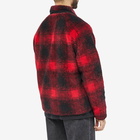 YMC Men's Checked Beach Fleece Jacket in Red