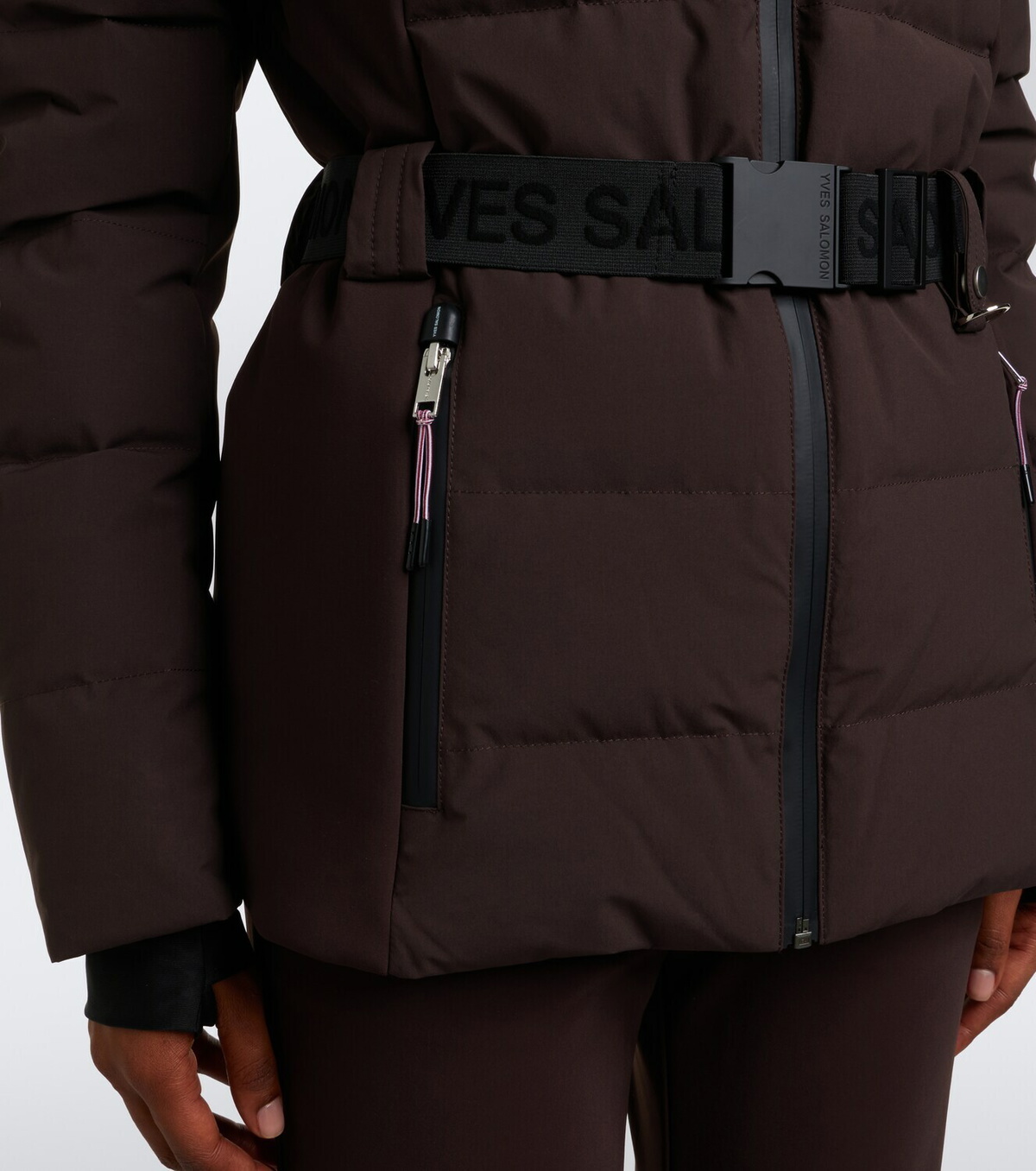Yves Salomon Belted shearling-trimmed ski jacket