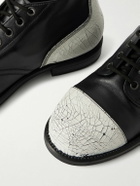 Enfants Riches Déprimés - Charlie Painted Leather Lace-Up Boots - Black