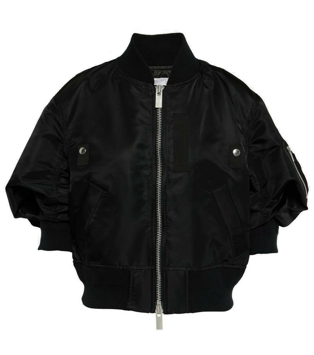 ブルゾン sacai Two-tone teddy and nylon bomber jacket (2407459 522) Sacai Two-tone Teddy And Nylon Bomber Jacket Sacai