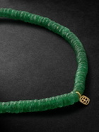 Sydney Evan - Rainbow Peace Sign Gold Multi-Stone Beaded Bracelet