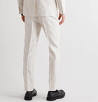 SAINT LAURENT - Slim-Fit Wool and Silk-Blend Jacquard Suit Trousers - White