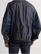 A.P.C. - Sacai Oversized Nylon-Panelled Denim Jacket - Blue - M