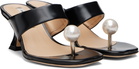 Sandy Liang Black Pearl Sandalette Heeled Sandals