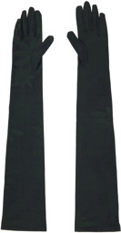 MM6 Maison Margiela Green & Black Printed Floral Gloves