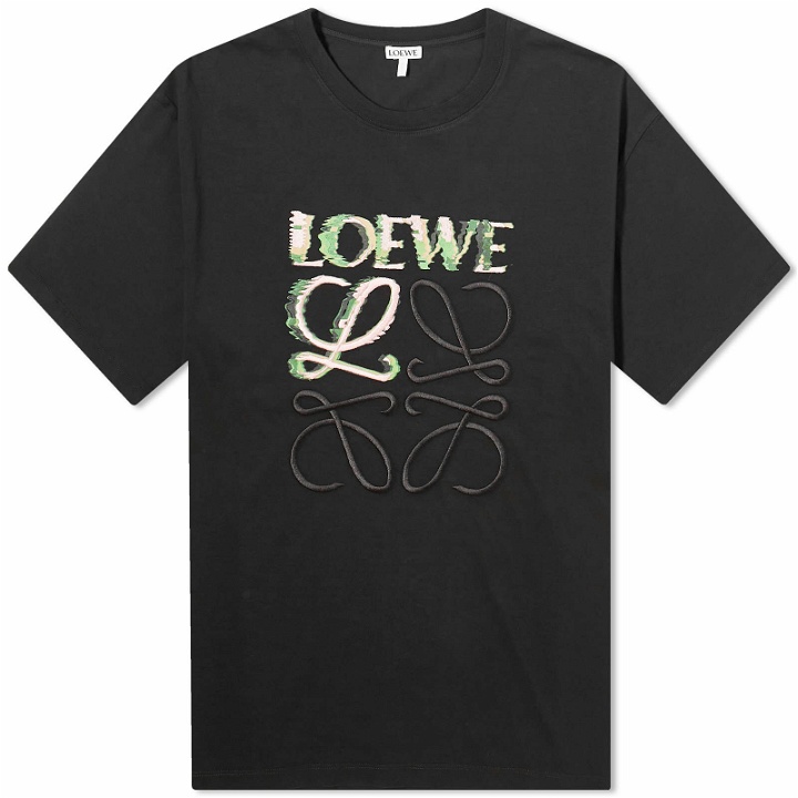 Photo: Loewe Men's Distorted Logo T-Shirt in Black/Multi